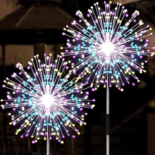 JJGoo Solar Firework Lights, 2 Pack 150 LEDs 2 Lighting Modes Solar- Mixed Color