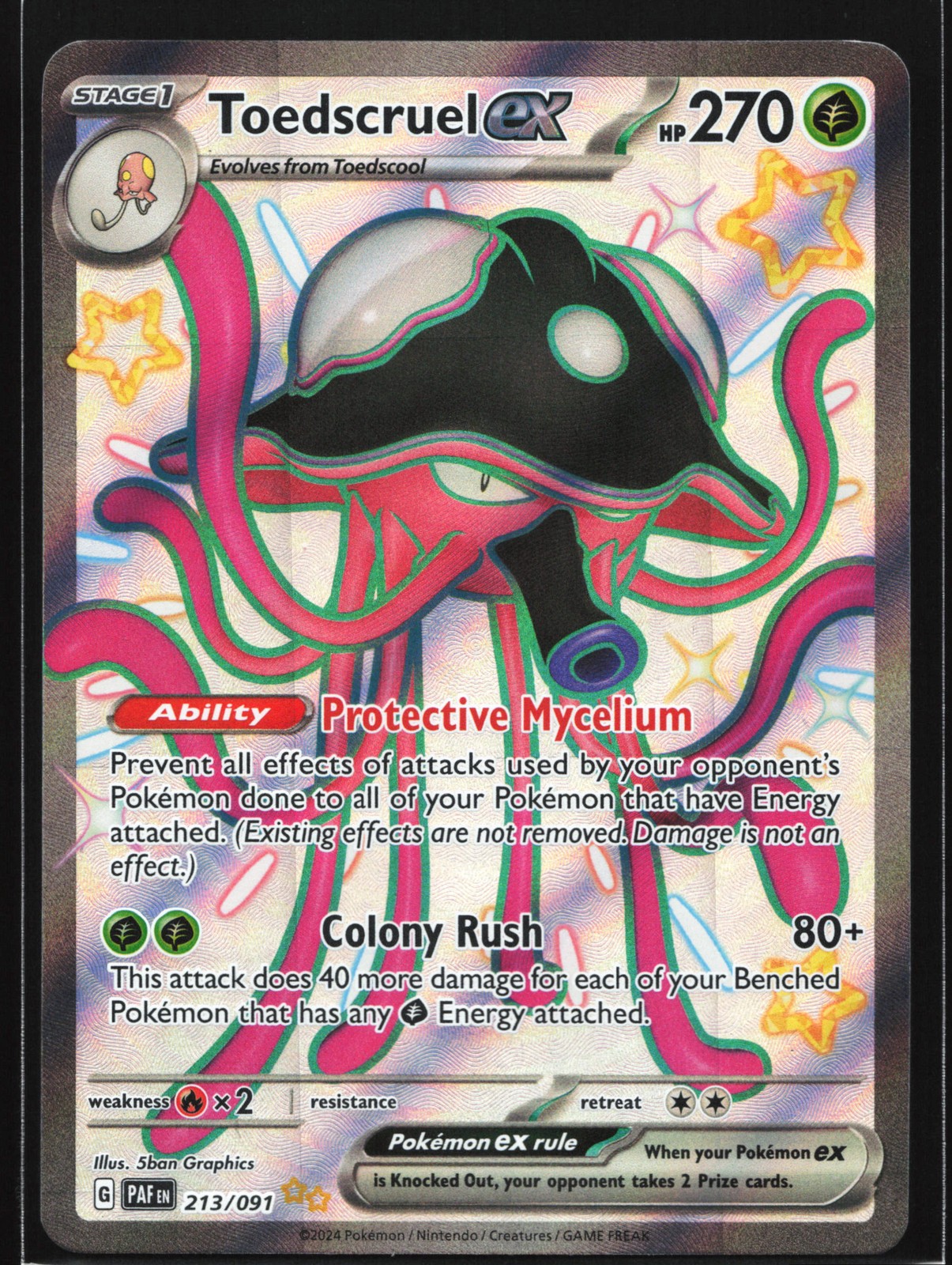 Toedscruel ex 213/091 SV: Paldean Fates Shiny Holo Rare Pokemon Card