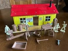 Vintage 1950s Marx Lumar Construction Company Tin Litho Playset & Figures