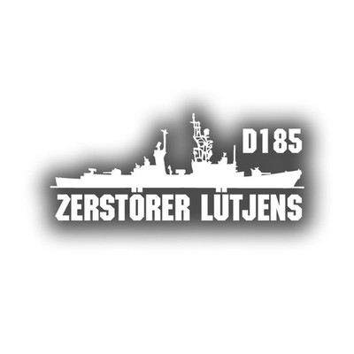 Aufkleber 15x6,3cm Weiß Zerstörer Lütjens D185 Marine Klasse Schiff #A6945