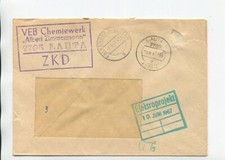 GDR service ZKD letter Lauta 9.6.67 VEB chemical plant Albert Zimmermann Falkenberg