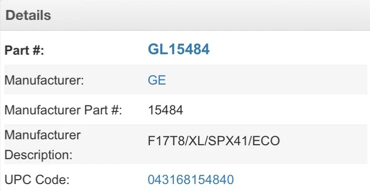 GE 15484 - F17T8/XL/SPX41/ECO Straight T8 Fluorescent Tube Light Bulb (BOX OF 24 - Image 4 of 4