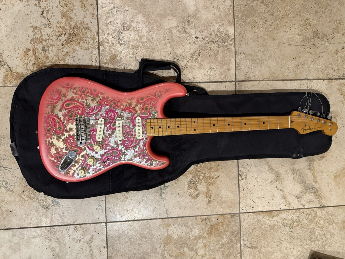 2000's Fender Stratocaster Electric Guitar Pink Paisley Made In