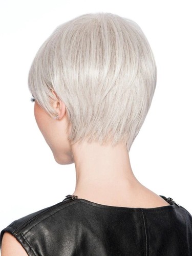 Fashion Pixie Cut Gray Wig No Lace Short Bob Straight Fiber Wig Glueless Party - Picture 7 of 12