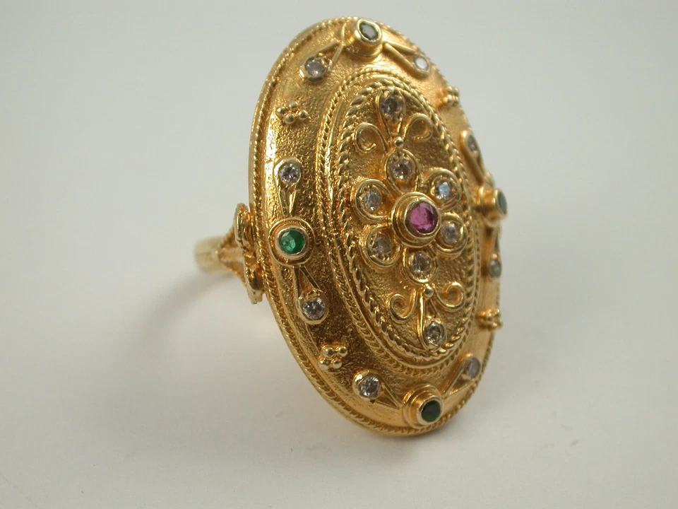 schwerer orientalischer Ring Gelbgold 750 - Bild 4 von 4