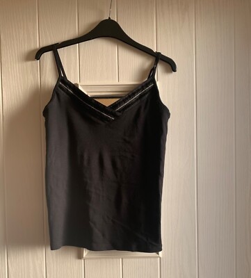 Marks and Spencer s vest top hand embellished black size 14 new