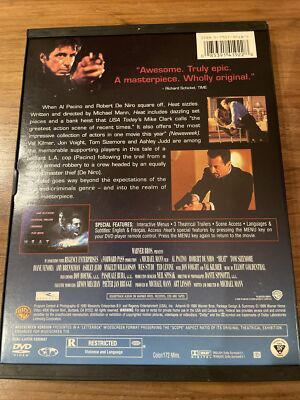 Heat - DVD By Al Pacino,Robert De Niro,Val Kilmer,Jon Voight,Tom