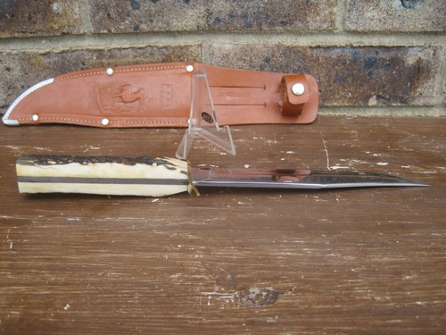 EDGE BRAND SOLINGEN 446 ORIGINAL BOWIE KNIFE, STAG HANDLE & SHEATH NOS BOXRH - Picture 8 of 12