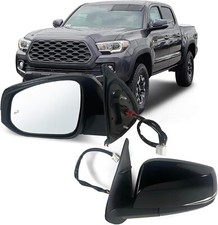 Left Driver side Mirror Fits 2016-2022 Toyota Tacoma With 8 Pins Left, Black