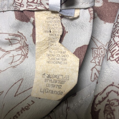 Famosa Shirt Blouse Acid Weird Mickey Mouse Style Ears Flash Of Lighting LARGE - Picture 8 of 9