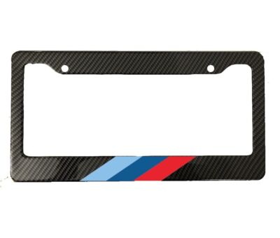 Hydrodipped Carbon Fiber For M Series BMW  License Plate Frame - USA