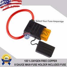 8 Gauge MAXI Inline Fuse Holder 100 Multi-Stranded Oxygen-Free Copper Wire LOT
