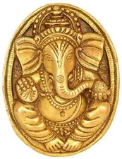 Brass Lord Ganesha Wall Hanging Plate For Home Office Decor Religious Gift Item