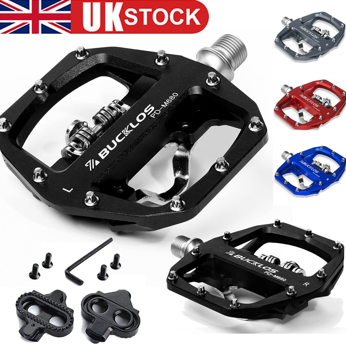 Mountain Bike Flat Pedals For SPD Dual Function Bearings 9/16