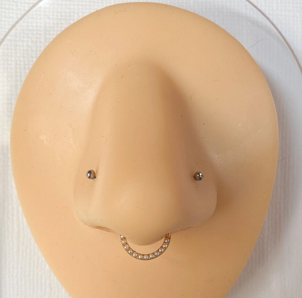 1шт передний жемчуг титана на петлях сегмент кольцо орбитальная спираль перегородки уха хряща - Изображение 4 из 4