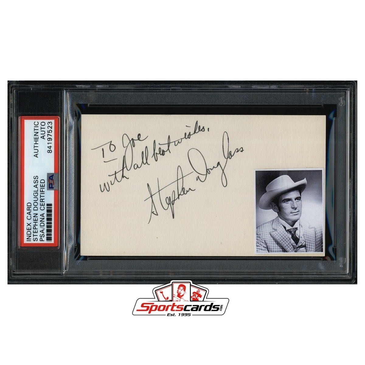 Stephen Douglass Signed 3x5 Index Card Actor/Singer d. 2011 PSA