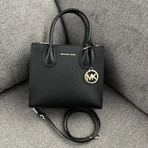 Nwt Michael Kors Mercer Medium Messenger Crossbody Satchel Powder Black Bag