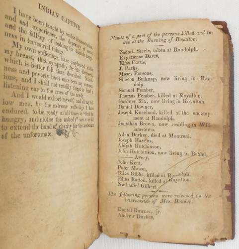 THE INDIAN CAPTIVE, Zadock Steele -1818 Royalton Revolutionary War original HB F - Picture 6 of 10