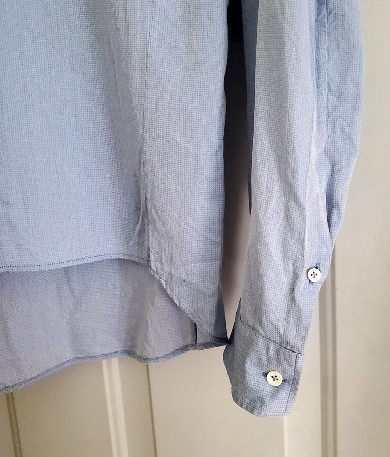 Maison Martin Margiela Line 10 Cotton-Blend Shirt Blue Microcheck 