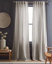 NWT Quince Linen Cloud Filtering Curtains, 48" x 96"- 2 Panels. E6 