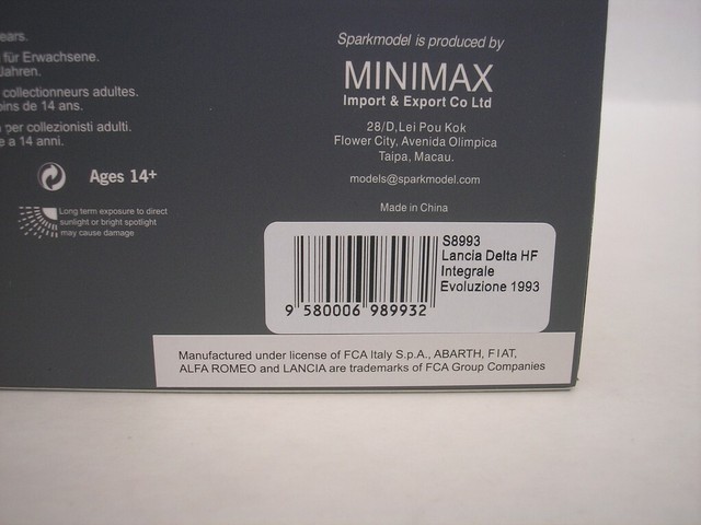 LANCIA Delta HF Integrale EVO 2 1993 1//43 Spark s8994