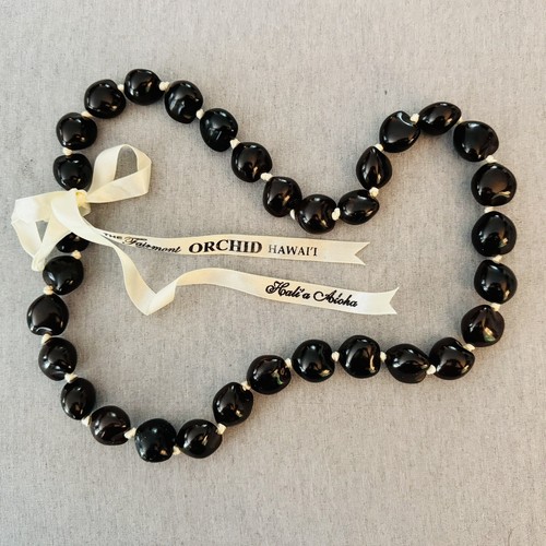 (2) Kukui Nut Necklace Lei Beaded Fairmont Orchard Hawaii Vintage Hawaiian - Picture 3 of 6