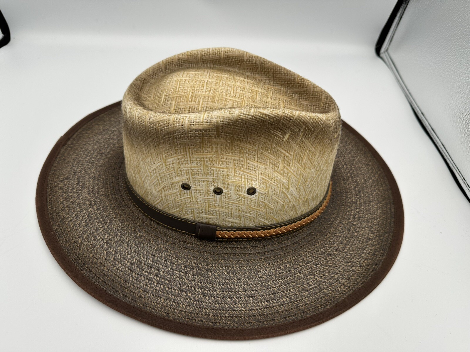 Montana Sombreros Tejido Paja Para Hombre Vaquero Western Sombrero Marrón Grande