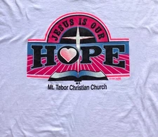 Vtg 90s Jesus Is Our Hope T Shirt New Life Christian Screen Stars Best Church XL