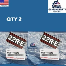 GENUINE OEM TOYOTA PICKUP 4RUNNER CELICA 22R-E ENGINE NAMEPLATE DECAL SET OF 2
