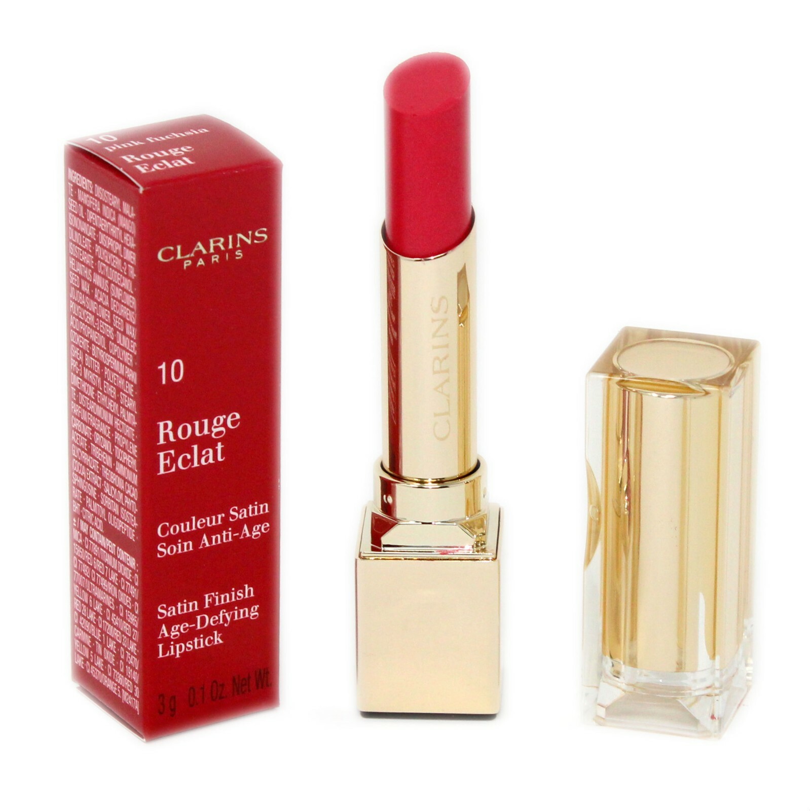 ГУБНАЯ ПОМАДА CLARINS ROUGE ECLAT SATIN FINISH СТОЙКАЯ К СТАРЕНИЮ 3 г 10 - РОЗОВАЯ ФУКСИЯ 7690₽