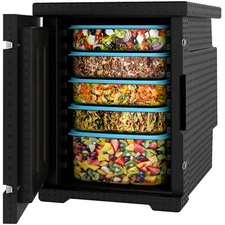 EPP Insulated Food Pan Carrier 82Qt Hot Box Food Warmer Box for 5 Full-Size Pans