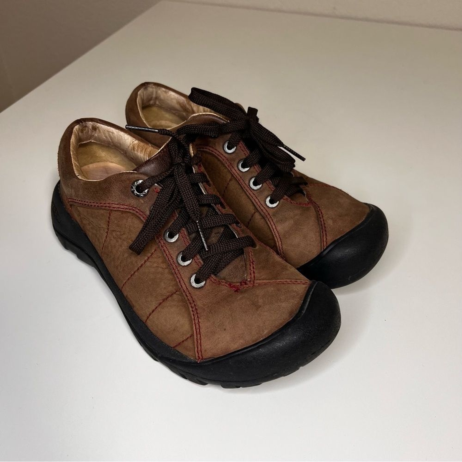 Scarpe basse da trekking Keen Presidio in pelle marrone noce stringate