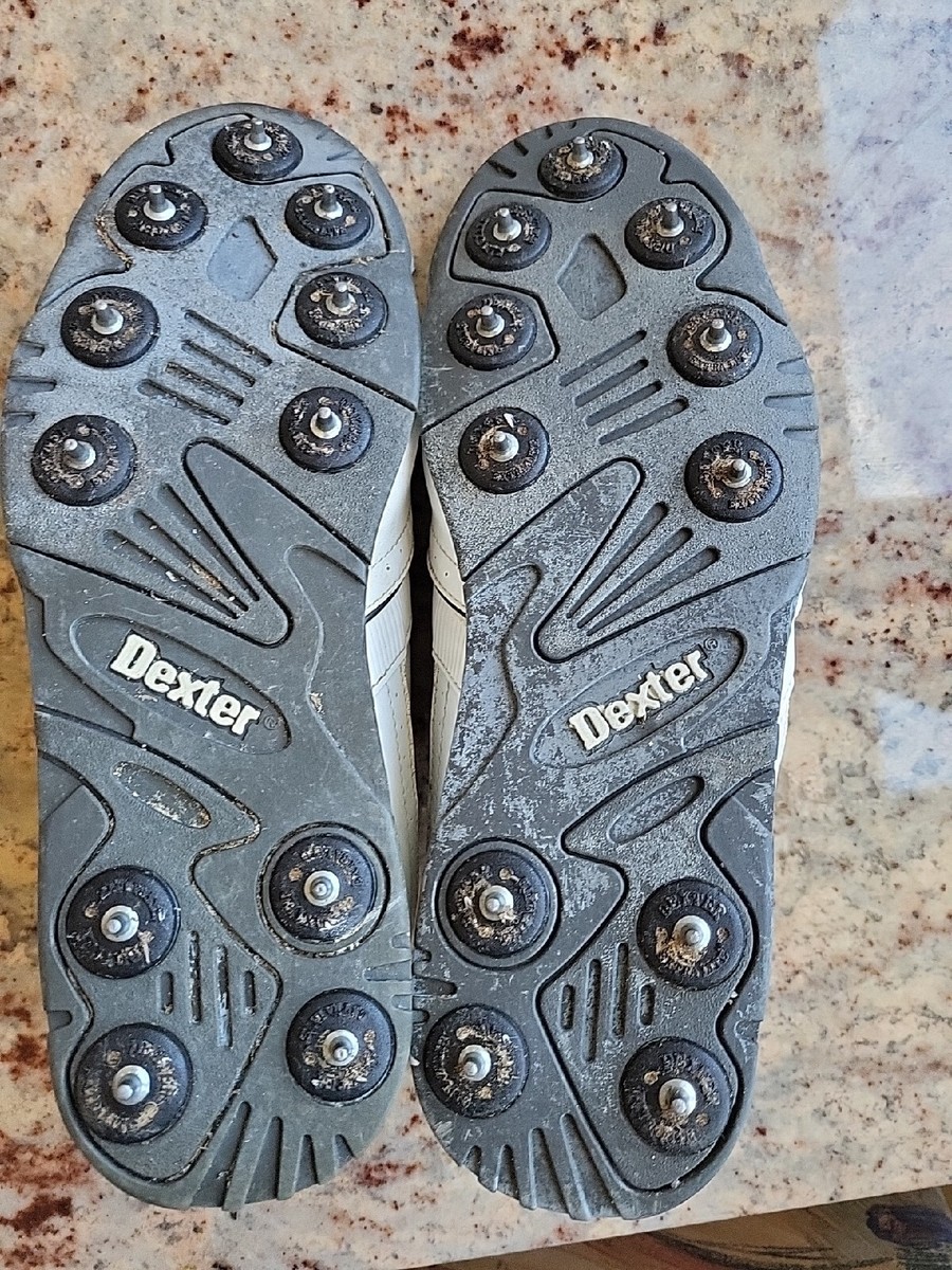 MEN'S DEXTER GOLF SHOES WITH CLEATS, Size 9T, golfing spikes