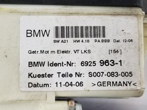 67626925963 moteur lève-glace avant gauche pour BMW X3 3.0 2003 6925963 1933975 - Photo 4/18