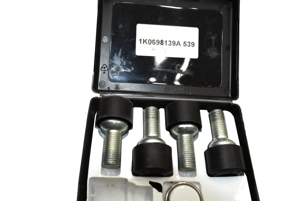 VW Volkswagen Passat 2001-2018 OEM llanta bloqueo perno con caja juego de 4 Foto 3 de 4