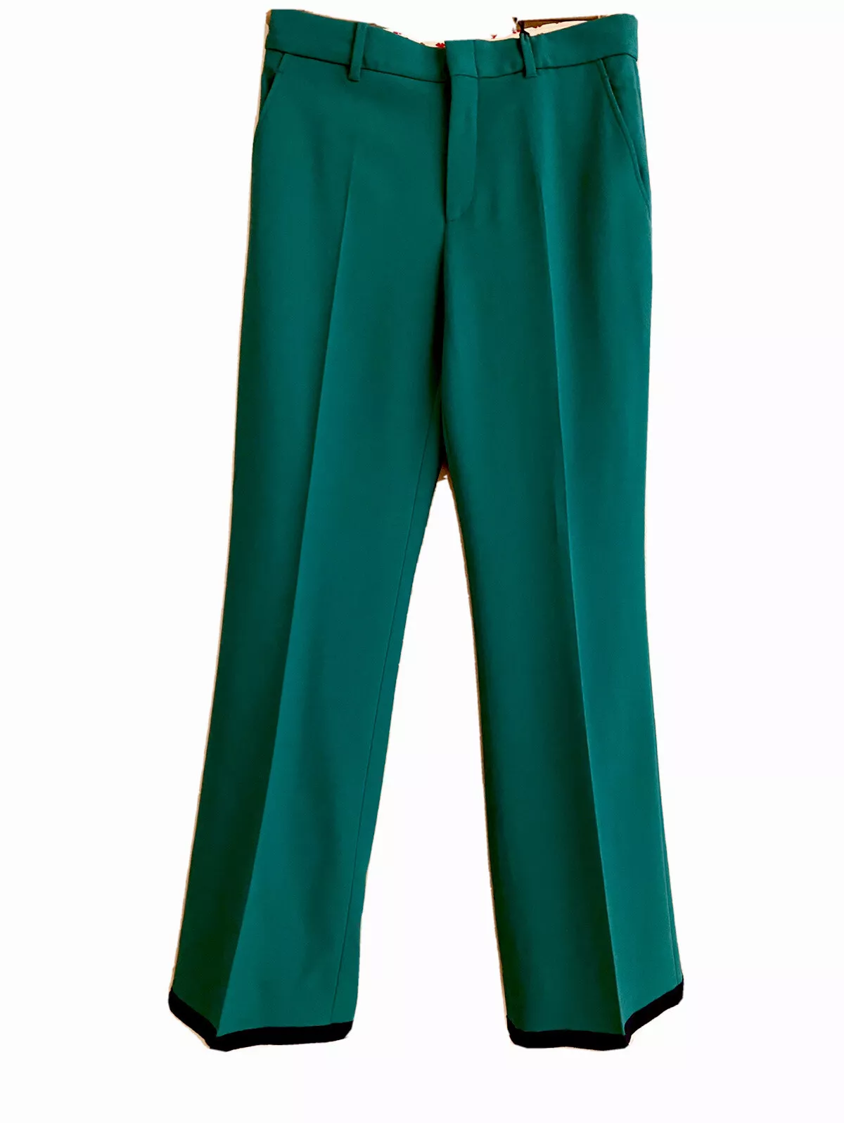 BOTTE FEMME GUCCI COUPE PANTALON VERT LARGE TAILLE 42 FABRIQUÉE EN ITALIE 