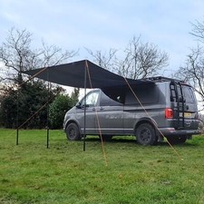 Debus VW Campervan Sonnendach V2.0 mit Aluminiumstangen Mitternachtsschwarz