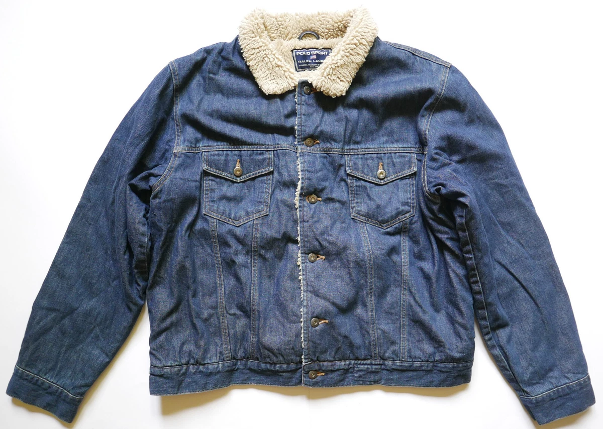 Polo denim jacket with fur Clearance