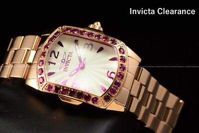 RARE Invicta 14140 LADY LUPAH Exotic Gemstone 28 Rubellite Swiss Rose Gold Watch