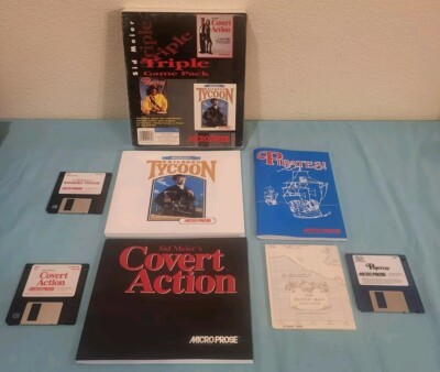 VTG   Sid Meier   Triple Game Pack   3.5'' HD IBM PC Game Lot   MicroProse   1992