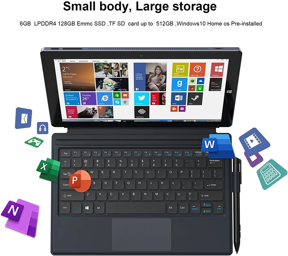 AWOW 10.1 '' Tablet PC Touch Intel Celeron N4120/6GB/128GB eMMC NEW!!!! - Image 4 of 4