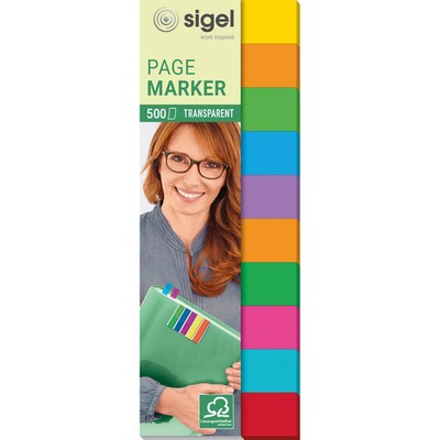 sigel Haftmarker Film Multicolor, 44 x 12,5 mm, 500 Blatt 1 bis 40 Stk SPARE 52%