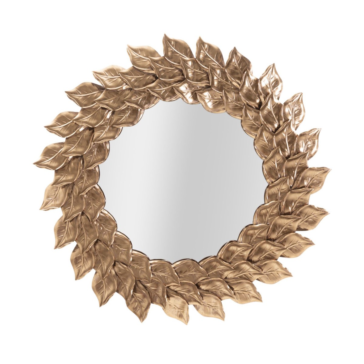 Miroir en cuivre Corolle 73cm, artisanat d'art mural élégant