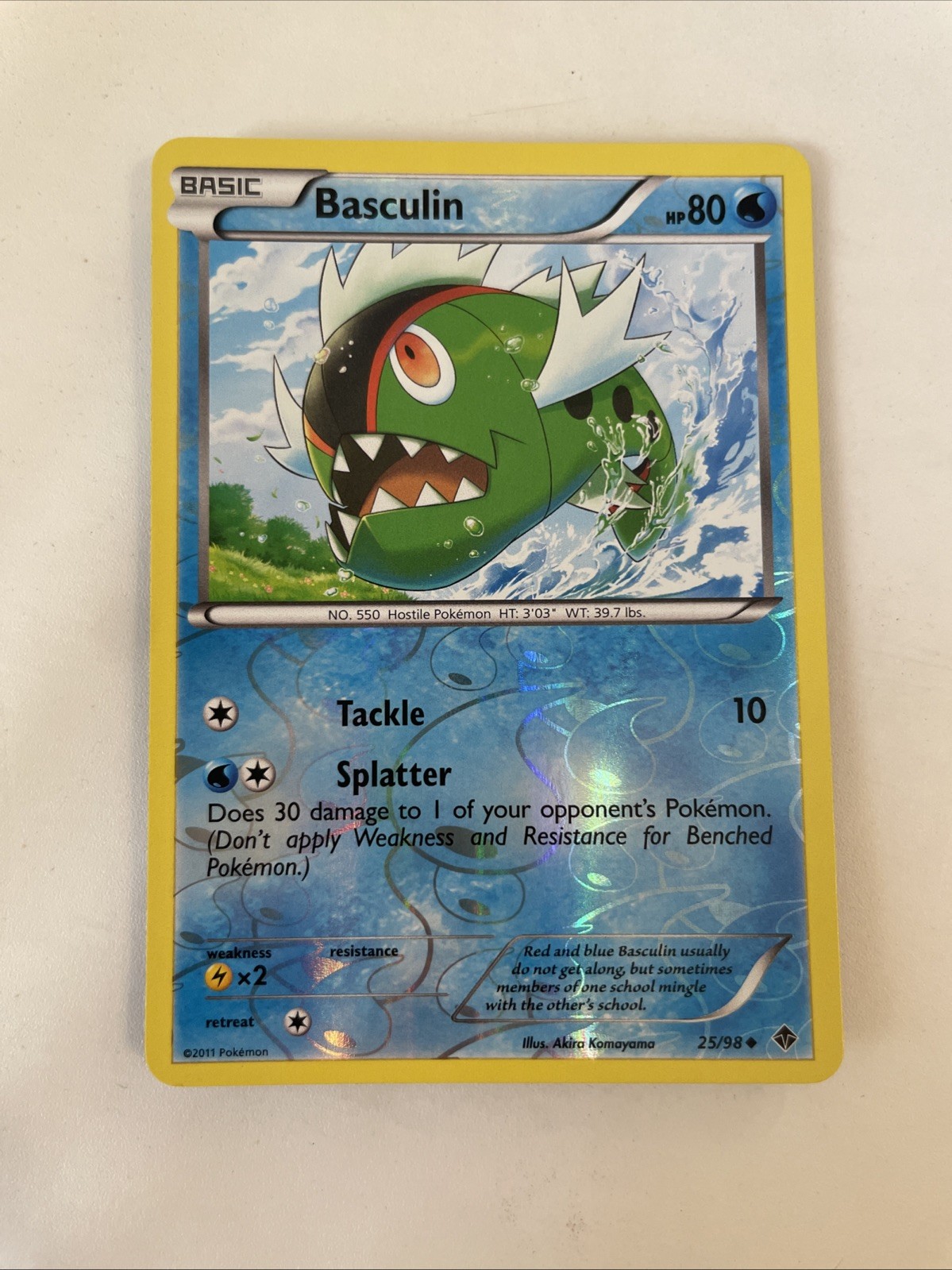 Pokemon TCG- Basculin - 25/98 - Uncommon - Reverse Holo - Emerging Powers Card