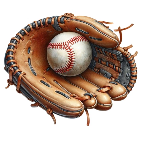 Baseball Glove and Ball Self Adhesive Vinyl Sticker