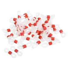50pcs Eyeglass Chain Connector Silicone Strap Holder Chain End Loop White Red