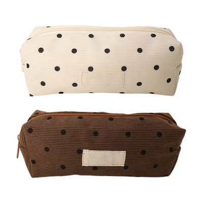 Multifunctional Cotton Fabric Pencil Bag Large Capacity Pencil Case for Students