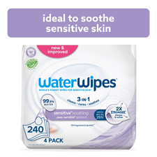 WaterWipes Sensitive Baby Wipes 240 Count 99 Water Hypoallergenic Unscented