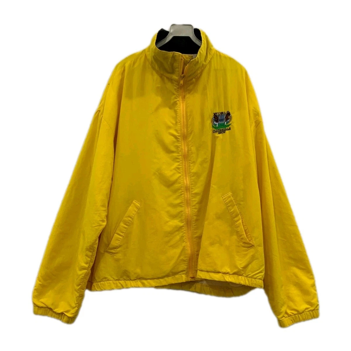 Vintage Dunbrooke Yellow Nylon Windbreaker Jacket XL Made in USA Full Zip #120