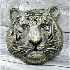 Bengal Tiger Belt Buckle 3D Royal Indian Tiger Spirit Animal Vtg 90s .CVB342